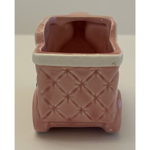 Nancy Pew Ceramic Planter Pink Train Baby Shower Nursery Decor Vintage - Picture 4 of 7